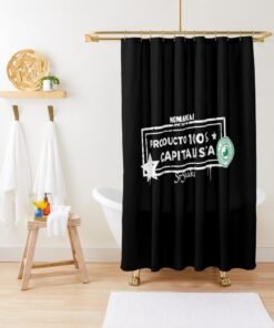 Cortina de ducha | Producto 100% Cap (letras blancas)