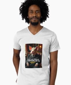 Camiseta de cuello en v | Cerdo capitalista