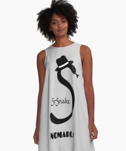 Vestido acampanado | Logotipo sencillo SrSnake (letras negras)