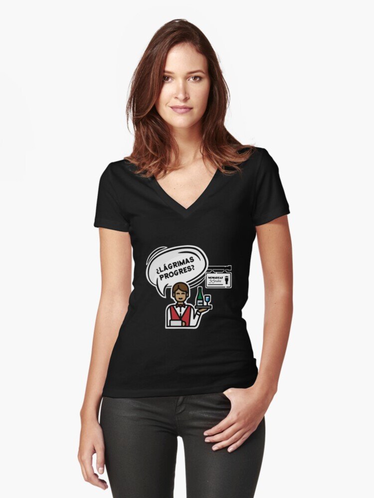 Camiseta entallada de cuello en v | Lágrimas progres