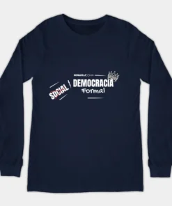 Alternative view of Camiseta de manga larga | Democracia formal (letras blancas)
