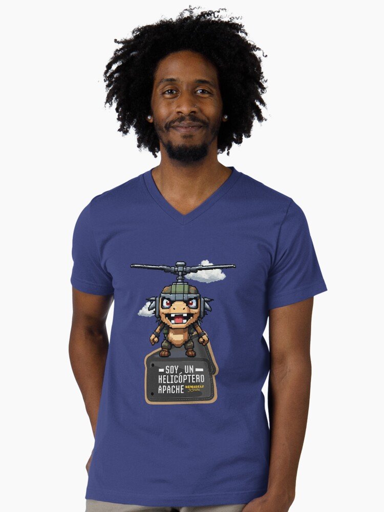 Camiseta de cuello en v | Soy un helicóptero apache