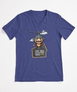 Alternative view of Camiseta de cuello en v | Soy un helicóptero apache