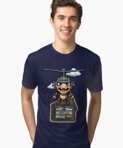 Alternative view of Camiseta de tejido mixto | Soy un helicóptero apache